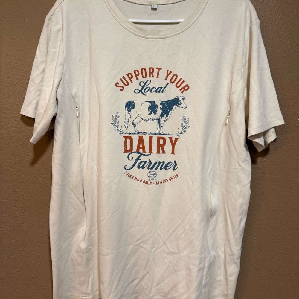 Breastfeeding access. Support Your Local Dairy Farmer T-Shirt